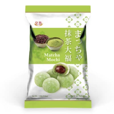 Caja Bolsa Mochi Matcha - Poroto Rojo 120g x 24  Royal Family1