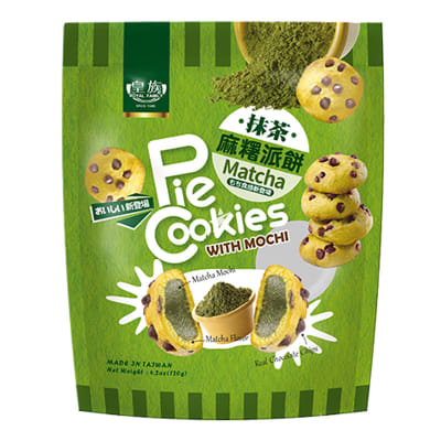 Caja Bolsa Pie Mochi Cookies Matcha 120gx24