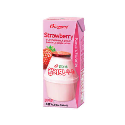 Caja Binggrae Jugo Milk Frutilla 200ml x 24