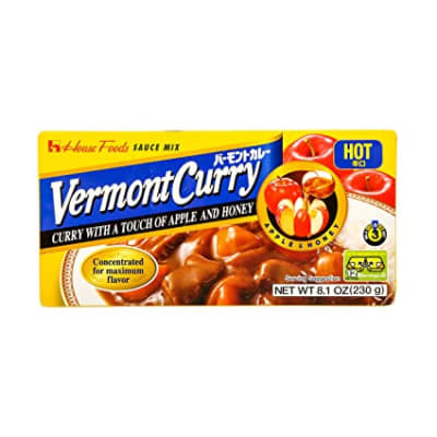 Caja Curry Vermont Manzana Hot (azul) 230Gr x 60