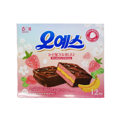 Caja Alfajor Oh Yes Frutilla y Banana 360g