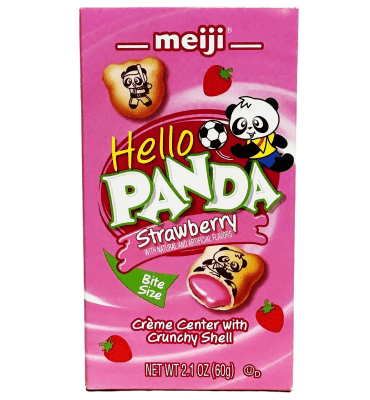 Caja Galleta Rellena Frutilla Forma Panda 60g