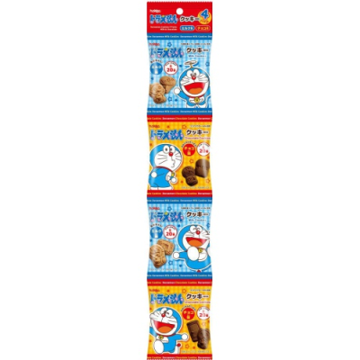 Caja Tira Galleta Leche y Chocolate Forma Doraemon 60g x 16