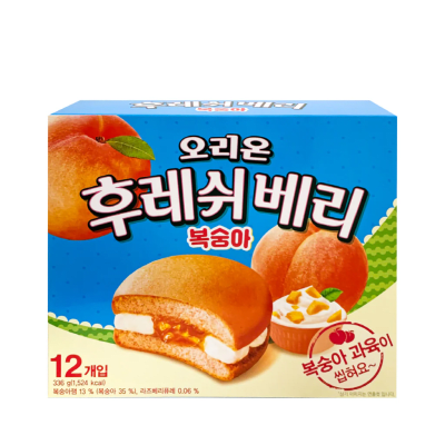 Caja Queque Relleno de Crema y Durazno 336g x 8