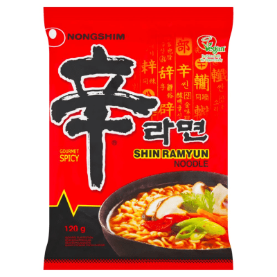 Caja Ramen Inst. Carne de Soya Picante Shin Veggie 120g x 20