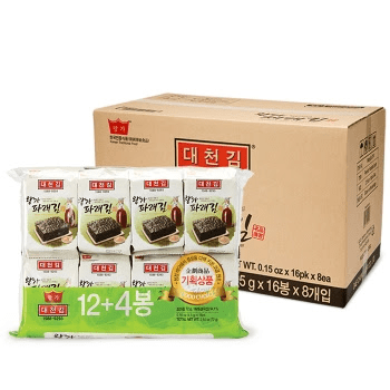 Caja Snack Alga Verde Asada 4.5g 16pcs x 8