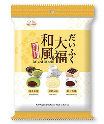 Caja Bolsa Mochi Mix Matcha,Leche y Poroto 250g x 12
