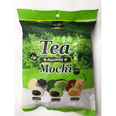 Caja Bolsa Mochi Mix Bubble Tea, Te verde y Te thai 250g x 12