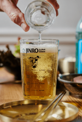 Caja Vaso para Cerveza y Soju Grande Letras Negras x 10