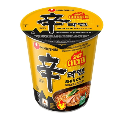 Caja Ramen Inst. Pollo Picante Shin Cup 68g x 121