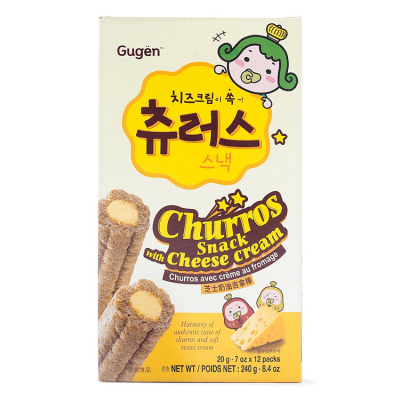 Caja Snack Churros Relleno crema Queso 20g x 12Packs x 8 (36370)