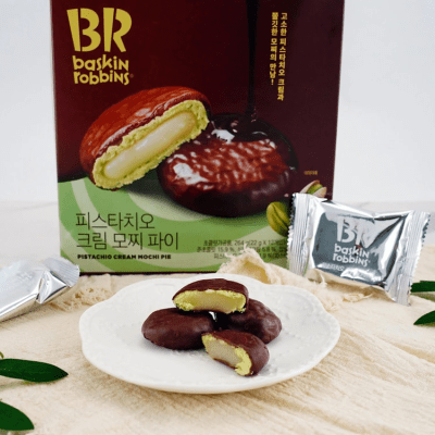 Caja Choco Pie BK Mochi Crema Pistacho 12pcs 264g x 8