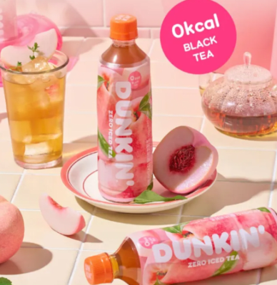 Caja Dunkin Zero Te Negro con Durazno 500mlx 24