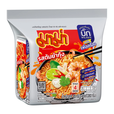 Caja Ramen Inst. Tom Yum Kung Picante 95g x 4 x 36