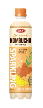 Caja Gaseosa Kombucha Zero Azucar Limon,Jengibre 500ml x 201