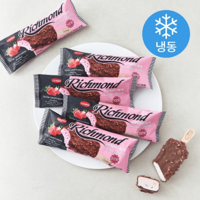 Caja Helado Paleta Richmond Frutilla con Choco Almendras 105ml x 64