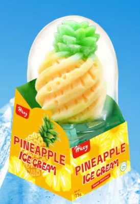Caja Helado de Fruta Forma Piña 90g x 121