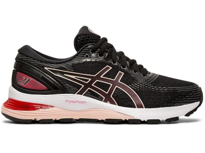 ASICS WOMEN GEL NIMBUS 21 BLACK LASER PINK1
