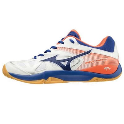 ZAPATILLA MIZUNO WAVE SMASH 5 WHITE BLUE ORANGE1