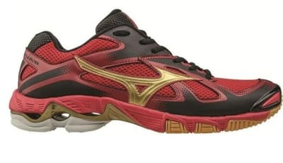 ZAPATILLAS MIZUNO WAVE BOLT 5 RED BLACK GOLD1