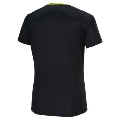 POLO PARA VOLEY MIZUNO FUNTAST, UNISEX NEGRO Y AMARILLO SEGURIDAD