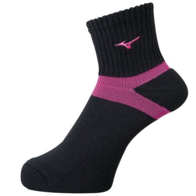 MIZUNO MEDIAS NEGRO/ROSADO