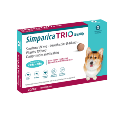 SIMPARICA TRIO 10-20 KG x 1 COMPRIMIDO