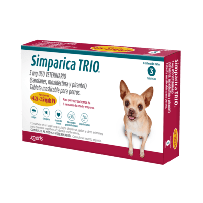Simparica Trio 1.25 a 2.5kg (3 Comp.)