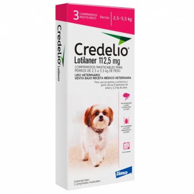 Credelio Anti-Pulgas Y Garrapatas X3 Comprimidos 2.5 A 5.5 Kg.