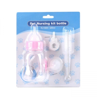 Kit Mamadera Con Limpiador Para Cachorros 120 Ml.