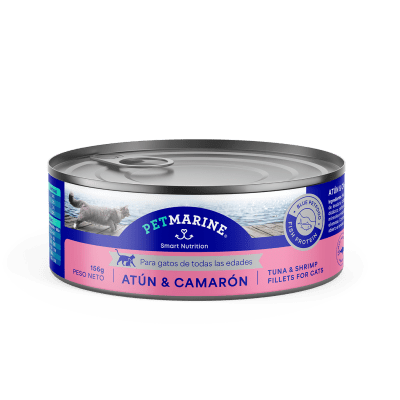 Pet Marine Lata Gato Atún Camaron 156 gr.1