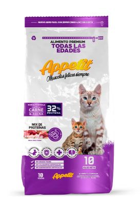 APPETIT GATO TODAS LAS EDADES  KITTEN Y ADULTO 10KG