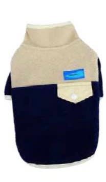 Poleron Polar Bicolor Beige - Azul Talla S