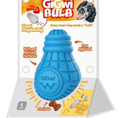 Bulb Rubber Treat Dispenser S/Blue 1Pz1