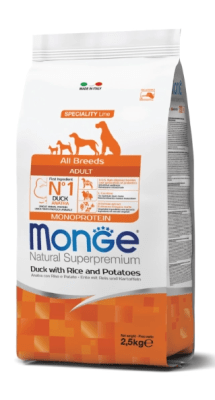 Monge Dog All Breeds Adult Duck 2.5 KG