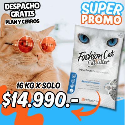 ARENA AGLUTINANTE FASHION CAT PROMO 16 KG