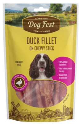 Dogfest Snack Duck Fillet on Chewy Stick 90 grs.