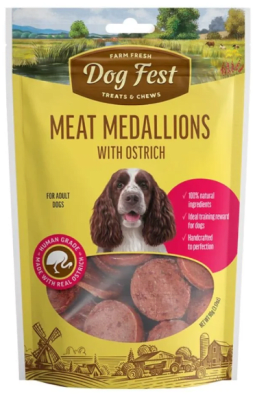 Dogfest Meat Medallions With Ostrich 90 grs.