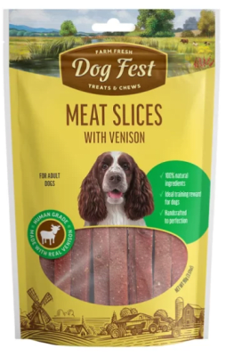 Dogfest Snack Meat Slices With Venison 90Grs.1