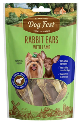 Dogfest Snack Rabbit Ears With Lamb 55 Grs.