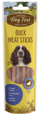 DOG FEST SNACK DUCK MEAT STICKS 45 GRS.