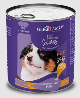Gerolamo Lata Perro Cachorro Pollo 375 Grs.