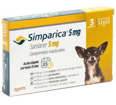 Simparica 1.3 a 2.5 KG (3 Comp.)