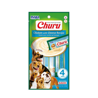 CHURU DOG CHICKEN/CHEESE 14GR/4 TUBES1