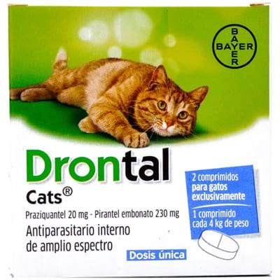 Drontal Antiparasitario Interno Gato 2 Comprimidos 4 KG