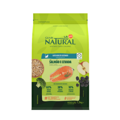 Guabi Gato Adulto Castrado Salmón y Cebada 1.5 KG