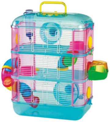 Jaula Acrilica 3 Pisos Con Tubos Para Hamster