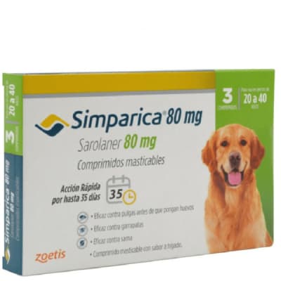 Simparica 20 A 40 KG X 3 Comprimidos