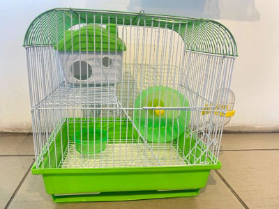 Jaula Hamster 2 Pisos Mas Tubos De Entretencion Color Verde