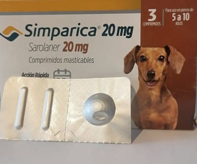 Envase Clinico  Simparica 5 a 10 Kilos